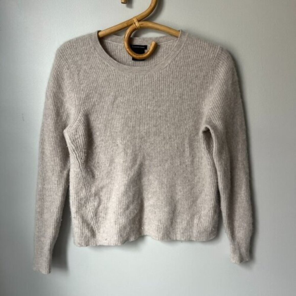 Cashmere Clouds Lofty Crew Beige  Crewneck Sweater Women's Large